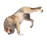 GARIOUANS Realistic Small North American Brown Wolf Figurine for Detailed Wildlife Animal Cognitive Model Tabletop Decoration and Educational