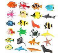 GARIOUANS Realistic Tropical Fish Figurines Aquarium Decorations with Crab and Creatures Safe Plastic Animal Figures for Fish Tank Enhancing Underwater Aesthetics
