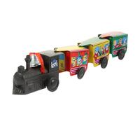 GARIOUANS Retro Clockwork Train with Wind Up Action Vintage Tinplate Miniature for Creative Play and Home Train Decor Carriage Tabletop Collectible for Imaginative Fun