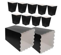 GARIOUANS Reusable Popcorn Boxes 50Pcs Black Paper 4.21X2.16In Snack Containers for Weddings Festivals Movie Nights Birthdays