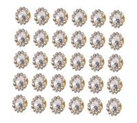 GARIOUANS Rhinestone Sunflower Buttons White Glass Decorative Sewing Buttons for DIY Crafts Clothing Accessories Pack with Easy Sew