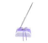 GARIOUANS Romantic Heart Wedding Pen with Holder for Guest Book Signing Easy Setup Ballpoint Pen for Bridal Shower Engagement Reception Desk Metal Design