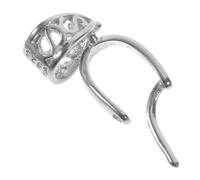 GARIOUANS S925 Sterling Silver Snap Hook Clasp for Jewelry Making, Large Platinum Clip Bail for Pendants and Jade Charms, DIY Craft Findings for Necklace and Bracelet Accessories