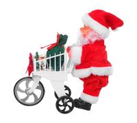 GARIOUANS Santa Claus Toy Shopping Cart Play Trolley Interactive Christmas Musical Decoration Moving Santa Figurine Winter Holiday Fun