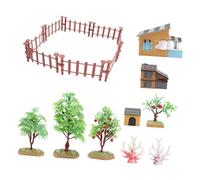 GARIOUANS Simulated Farm Scene Model with House Trees and Animal Figures Educational DIY Farmyard Playset for Role-playing and Nature Learning