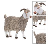 GARIOUANS Simulated Wild Animal Model Light Grey Sheep Ornament for Solid Artificial Angora Goat Figurine Farm Scene Decoration and Photo Prop Gift