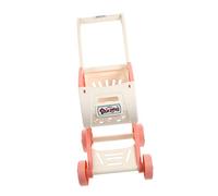 GARIOUANS Simulation Shopping Cart for Boys and Trolley for Pretend Play Educational Pushcart to Develop Storage and Motor Skills for Learning to Walk Pink