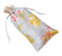 GARIOUANS Small Drawstring Satin Cotton Linen Sandalwood Comb Pouch 8x16cm Reusable Travel Jewelry Storage Bag Wrap for Birthday and Holiday Presents