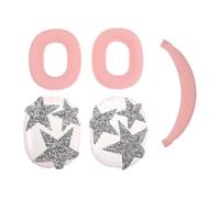 GARIOUANS Soft TPU Headphone Ear Cup Cover for Over-Ear Headphones Shockproof Scratch-Resistant Case with Star Pattern Pink Protective Shell for Headband and Ear Pads