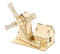 GARIOUANS Solar Powered Wooden Windmill Model Kit for DIY Stem Educational Science Craft with Energy Conversion Sustainable Mechanics Creative Painting Project