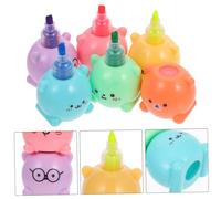 GARIOUANS Stackable Bear Shaped Highlighter Pens Compact Pastel Markers for School Office Diary Quick Dry Water Based Ink Smooth Writing Surface