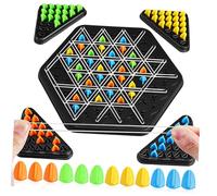 GARIOUANS Strategic Chain Triangle Chess Game for Players Multiplayer Game for Family Interaction and Brain Boosting Portable Plastic Triangle Board for Competitive Fun