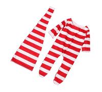 GARIOUANS Striped Newborn Photoshoot Outfit Set Soft Footed Romper and Hat Breathable Photography Prop for Photo Sessions Festive Two Clothes for Holiday Themes