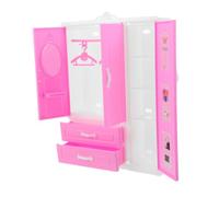 GARIOUANS Tiny Dollhouse Wardrobe Cabinet: Miniature Bedroom Furniture For Dolls Cute Princess Style Closet With Clothes Rack For Kids