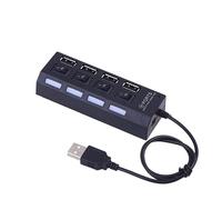 GARIOUANS USB 2.0 4 Port Data Hub with Individual Button Compact Abs Material USB Hub for Laptop and Tablet PC Backwards Compatible with Maximum Data Transfer Rate to 480mbps