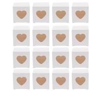 GARIOUANS White Mini Cake Boxes 50pcs Paper Candy Boxes with Heart Window for Party Favour and Small Cake Storage