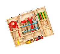 GARIOUANS Wood Maintenance Tool for Suitcase Educational Assembly Construction Playset for Boys and Pretend Role Play Building Kit for Brain Development and Storage Training