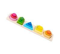 GARIOUANS Wooden Geometric Shape Building Blocks for Early Educational Puzzle Colorful Sorting and Matching Game to Develop Logical Thinking and Cognitive Skills Smooth Material for