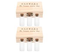 GARIOUANS Wooden Keepsake Box for Hair and Umbilical Cord with Bottle Slots Safe Natural Material Storage for Tooth and Fetal Hair Preservation Newborn Box for Precious Memories