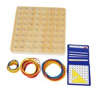 GARIOUANS Wooden Mathematical Geoboard for Preschool Learning Fine Motor Skills Development Creative Shape Puzzle Peg Board Educational for Early Cognition and Imagination