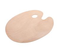 GARIOUANS Wooden Painting Tray Thickened Linden Wood Oval Palette with Thumb for Acrylic and Oil Color Mixing Smooth Edge Artist Paint Mixing Plate for Beginners and Professionals