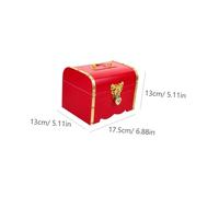 GARIOUANS Wooden Piggy Bank Money Saving Box with Lock Medium Retro Rectangle Storage Container for Home Decor and Desktop Easy-clean Rustic Coin Bank for Adults