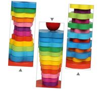GARIOUANS Wooden Rainbow Stacking Game Column Educational Building Blocks for Early Development Activity Enhancing Hand-eye Coordination and Logical Thinking Skills