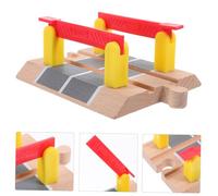 GARIOUANS Wooden Train Track Accessory Rail Barrier Roadblock Model Pretend Plaything for Educational Simulation Decor for Backyard Garden Playground