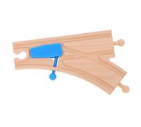 GARIOUANS Wooden Train Track Expansion Pack for DIY Railway Building Blue Double Peg Switch Track Educational for Hands Creativity and Imaginative Play Compatible with Wooden Train