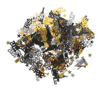 GARIOUANS Year Party Confetti Decorations Black Gold Silver Foil Scatters for Table Invitations Candy Bags Festive Reliable Party Props for Adults Celebration