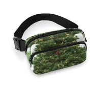 Garlad Pine Tree Fanny Pack for Women Men Waist Bag Belt Bag Adjustable Casual Bag for Travel Sports Hiking, white, 7.9x5.1inches