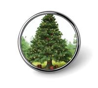 Garlad Pine Tree Round Lapel Pin Women's Novelty Buttons & Pins Metal Badge Cute Brooch Retro Pinback Badge Fashion Bag Pins for Hat Backpacks Tie Suit Wedding Party Accessory, silver, Circular