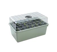 Garland 28 Cell Deep-Root Success Kit - 12 cm Deep Root Trainer Seed Tray & Ventilated Propagator Lid - Split-Cell Design for Beans, Sweet Peas, Vegetables & Cuttings, Recycled UK Plastic Set of 2