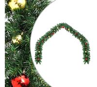 Garland 5m PVC Green Thick 450-Branch Christmas Decor with Gold & Red Baubles XL
