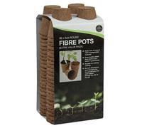 Garland - 96 x 6cm Round Fibre Pots for Seedlings - Value Pack - W0300