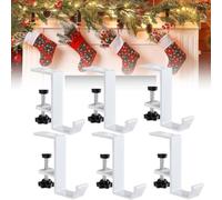 Garland and Stocking Mantel Holders Hook Clamp-On Under Desk Mount Bag Holder for Reduce Desk Clutter Table Desk Table Hanging Storage