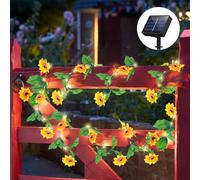 Garland Fairy Lights, 4M 40 LED Solar String Lights Outdoor, LED Fairy Lights with Artificial Sunflowers Ivy Leaves, 8 Modes Ivy Vine String Light Waterproof Decoration for Garden Balcony Room Decor