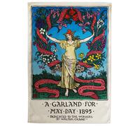 Garland for May Day 1895 Organic Cotton Tea Towel