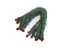 Garland Hanger 1/10Pcs Christmas Garland Twist Ties | With Bells Decorative Wrapping Pine Needle Wreaths Gold Red Bronze(Red-50cm,Color 01)