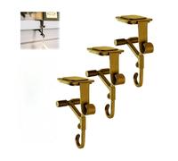 Garland Hanger, Mantle Hanger Hook for Garlandr, 2-in-1 Fireplace Stocking and Garland Hanger, Adjustable Heavy Duty Stockings Holder Suitable for Shelf Table Edge (Gold)