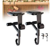 Garland Holder,2 in 1 Fireplace Stocking and Garland Hanger,No Drill, Heavy Duty Garland Hangers for Mantle,Adjustable Christmas Mantle Hanger with 2 Hooks, for Christmas Holiday Garland (2pcs)