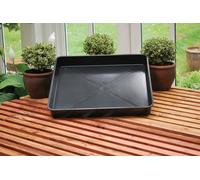 Square Garden Tray Black Plastic Potting