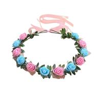 Garlands Crown Hair Wreath Bride Flower, blue, F | Flower Headbands for Women Bride Floral Garlands Crown Hair Wreath Wedding Party Supply Market Stall