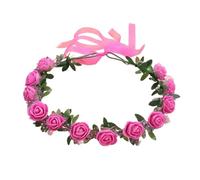 Garlands Crown Hair Wreath Bride Flower, Rose Red | Flower Headbands for Women Bride Floral Garlands Crown Hair Wreath Wedding Party Supply Market Stall