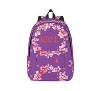 Garlands Nice Flowers Canvas Backpack Laptop Bag Adjustable Straps Vintage Casual School Travel Outdoor Work Camping