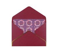 Garlands Nice Flowers Pearl Paper Greeting Card With Envelope Gold Trimmed Wedding Party Christmas Invitation