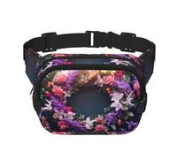 Garlands Nice Flowers Print Fanny Pack for Women Men Waist Bag with Adjustable Strap for Travel Hiking Cycling