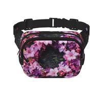 Garlands Nice Flowers Print Fanny Pack for Women Men Waist Bag with Adjustable Strap for Travel Hiking Cycling