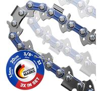 Garlavie Set of 3 Chainsaw Chains for 20cm (8") - 3/8" LP Pitch - 1.3mm 33 Drive Links - Compatible with Many Chainsaw Brands