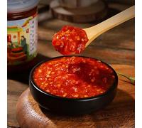 Garlic and chili sauce 200g/can,handmade chili sauce in China,main course and side dishes,rice toppings,ready to eat food, special spicy chili sauce,black bean sauce (2 cans)